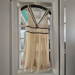 Victoria's Secret Angels Cream and Black Lace Trim Nightie